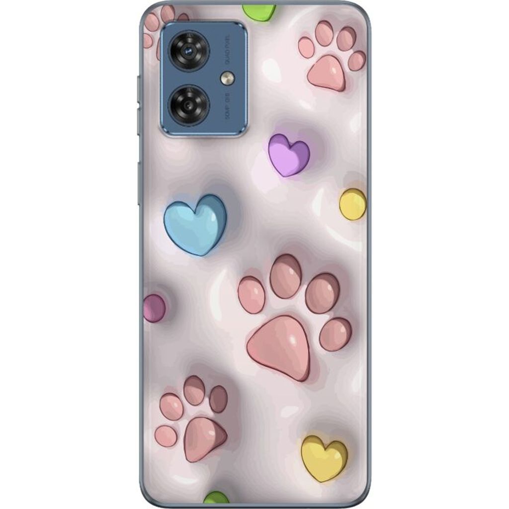 Motorola Moto G54 Transparent Mobilskal Fluffiga Tassar