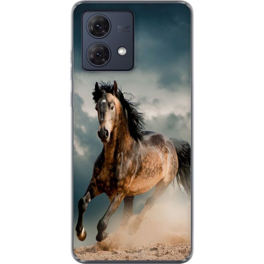 Motorola Moto G84 Transparent Mobilskal Springande Häst