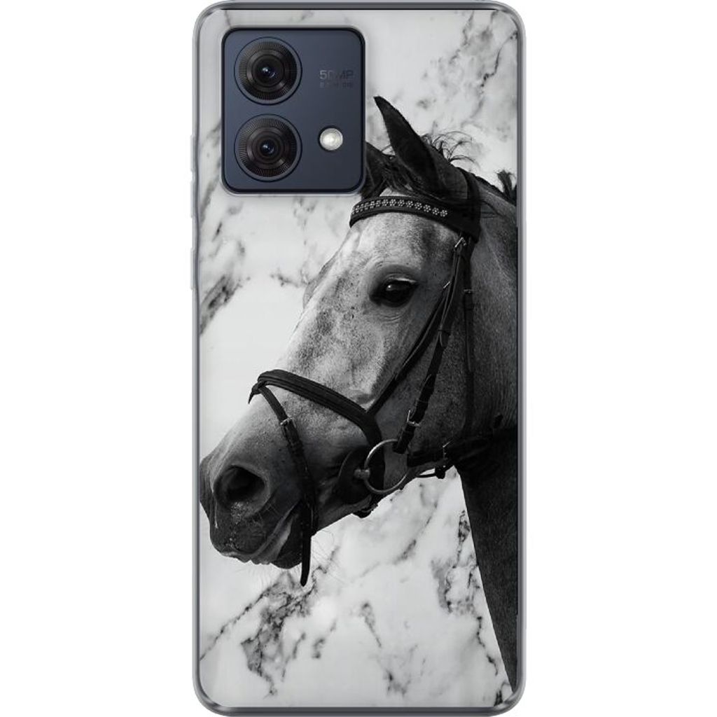 Motorola Moto G84 Transparent Mobilskal Marmor med häst