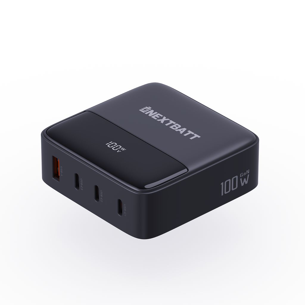NEXTBATT GaN 100W multiport USB-C/USB-A hurtiglader