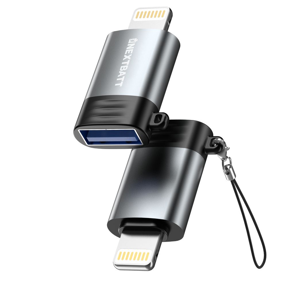 NEXTBATT USB-A female to Lightning adapter - Black/Gray