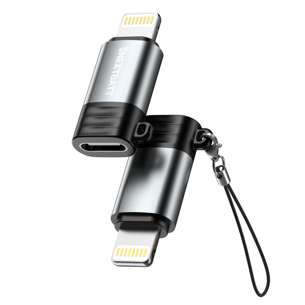 NEXTBATT USB-C hunn til Lightning-adapter - svart/grå