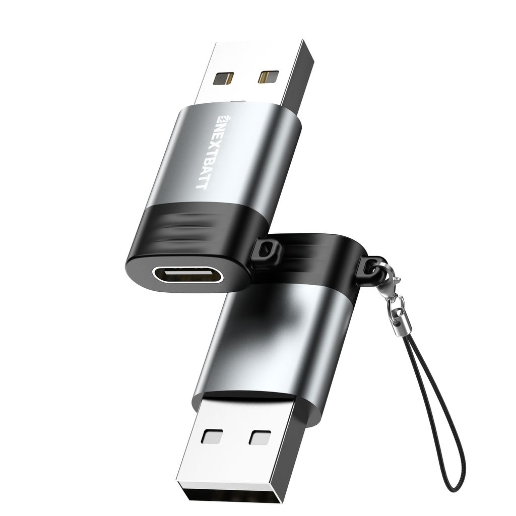 NEXTBATT USB-C female USB-A 2.0 adapter - Black/Gray