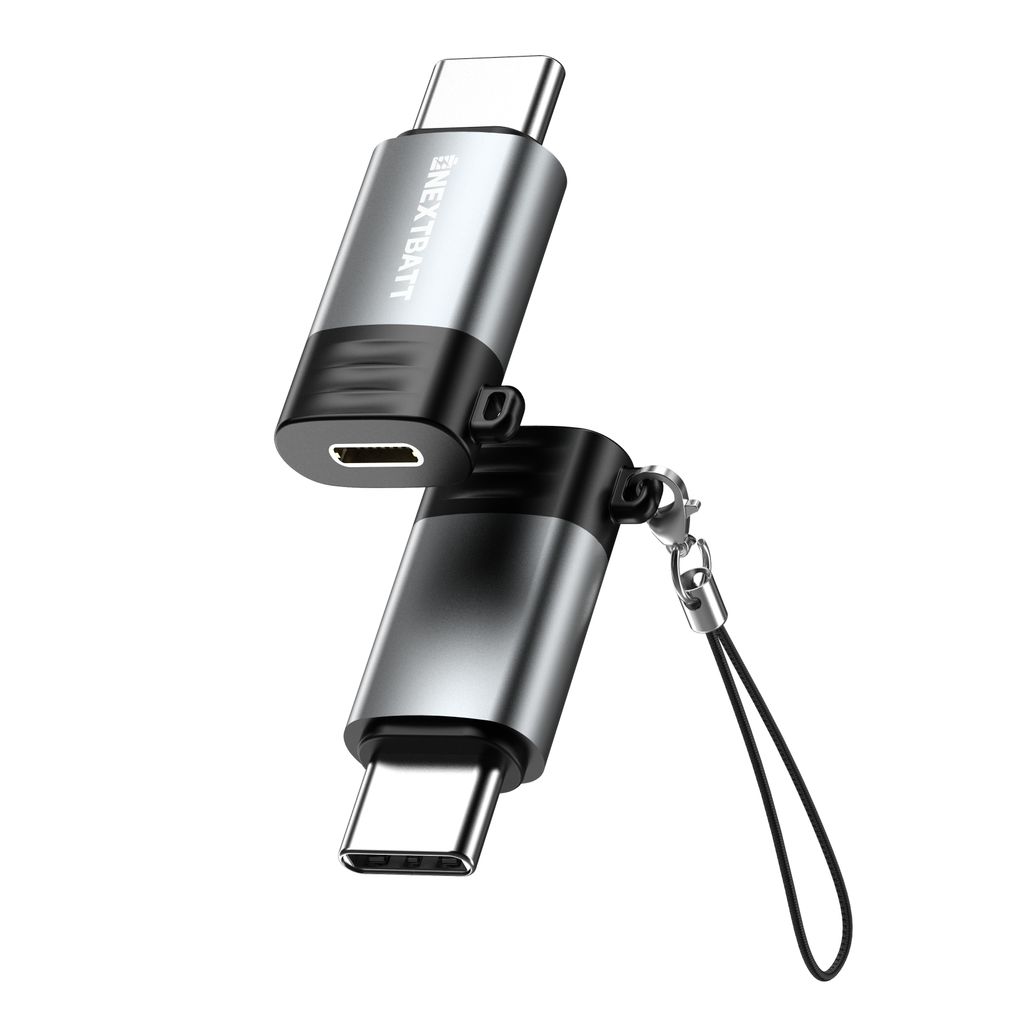 NEXTBATT Lightning hunn til USB-C 2.0 adapter - svart/grå