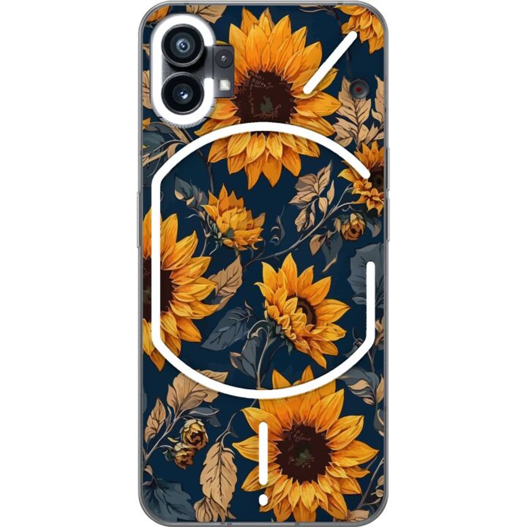 Nothing Phone (1) Gjennomsiktig Telefondeksel Solrosor