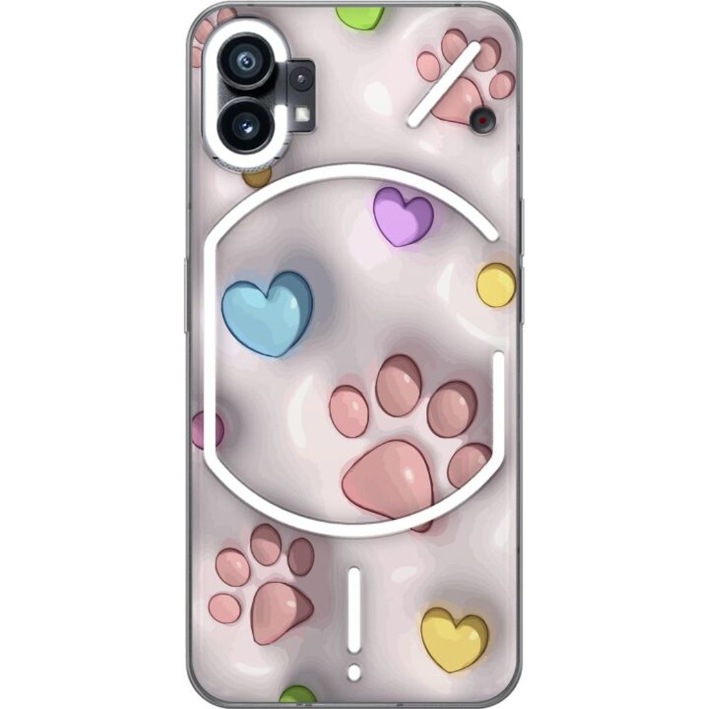 Nothing Phone (1) Läpinäkyvä Puhelinkotelo Fluffiga Tassar