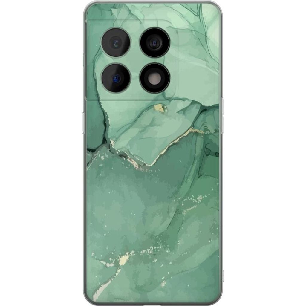 OnePlus 10 Pro Transparent Mobilskal Grön Marmor