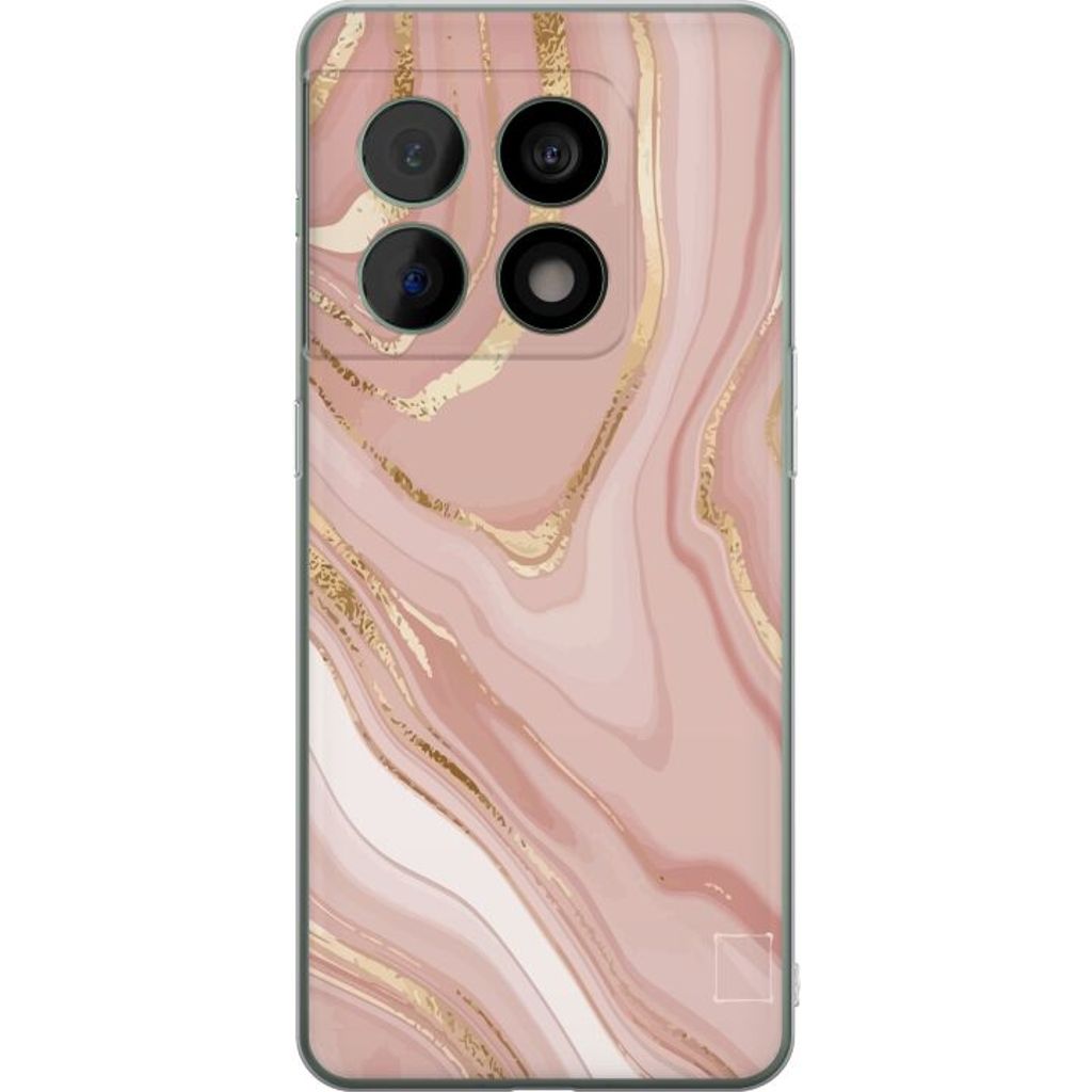 OnePlus 10 Pro Transparent Mobilskal Ljusrosa marmor