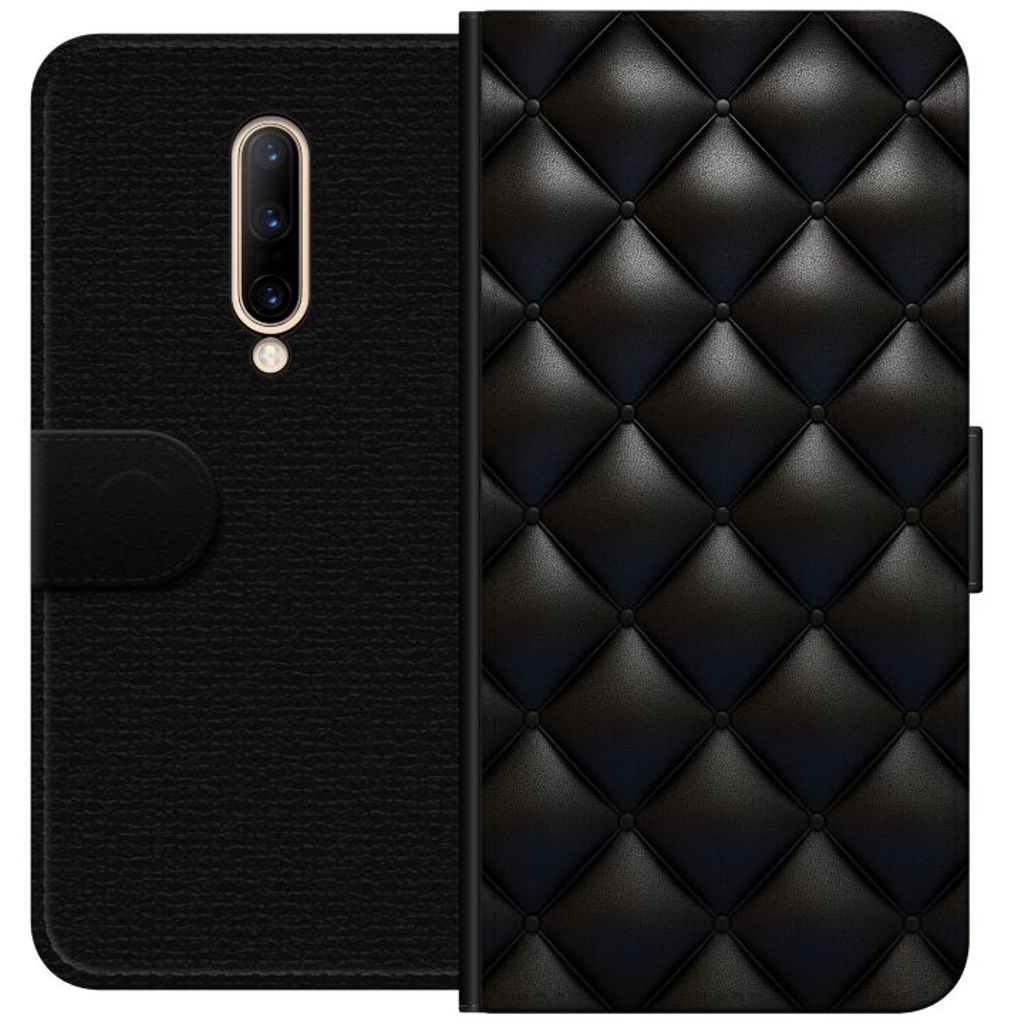 OnePlus 7 Pro Sort Tegnebogsetui Lyxiga rutor
