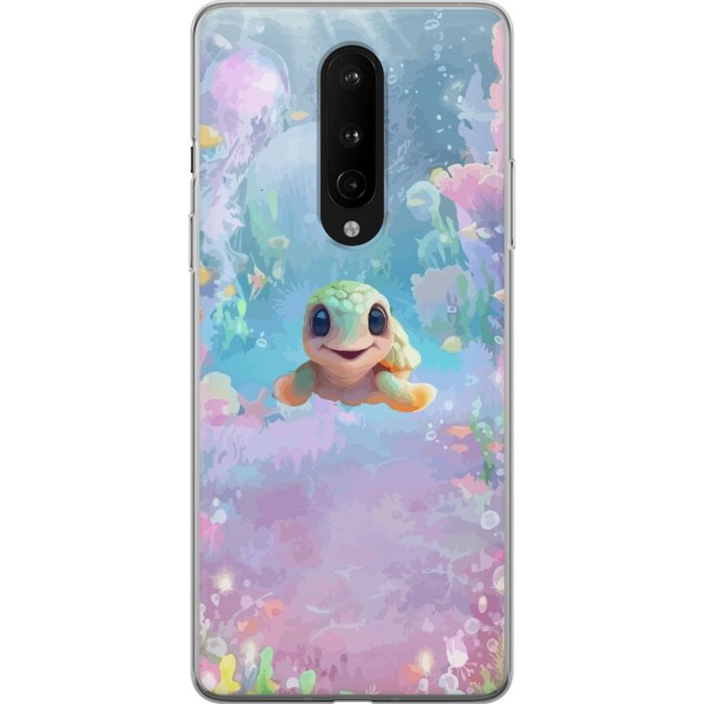 OnePlus 8 Läpinäkyvä Puhelinkotelo Glad Sköldpadda