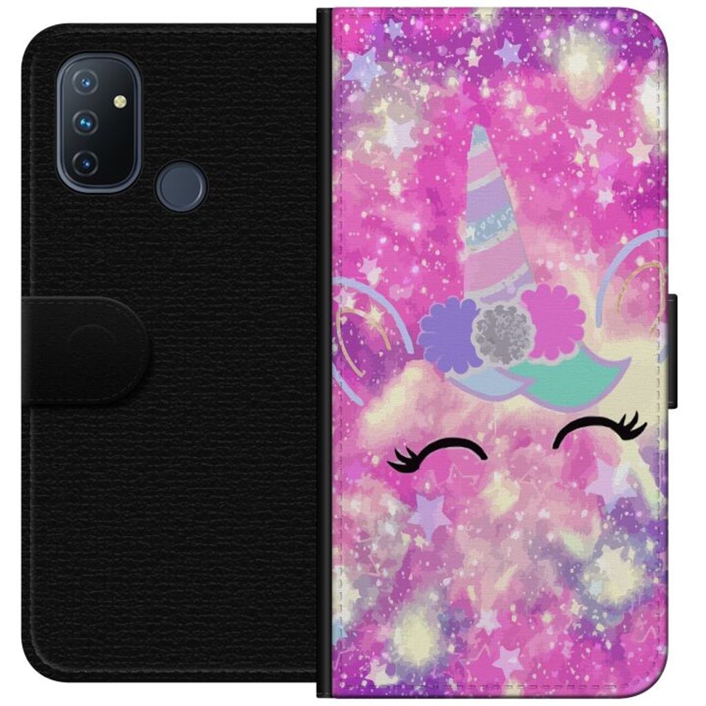 OnePlus Nord N100 Svart Plånboksfodral Glad Enhörning