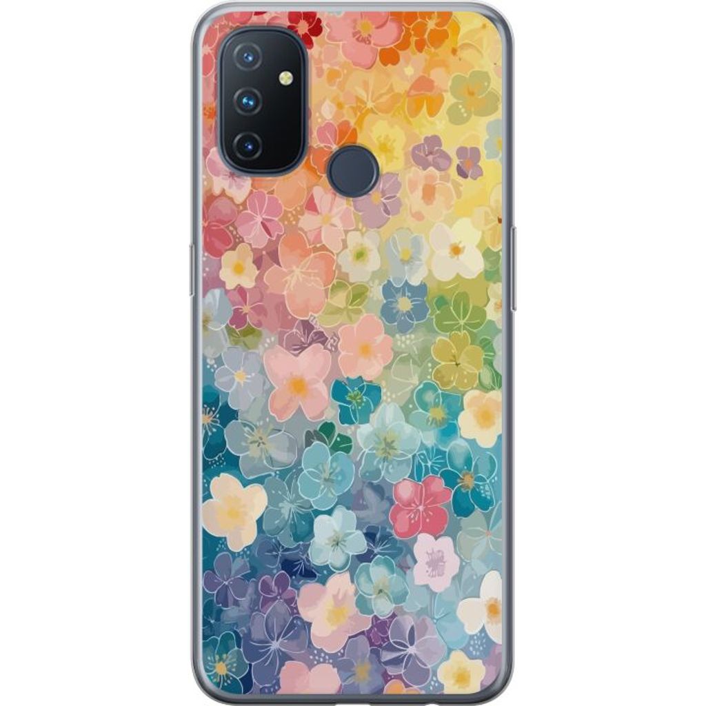 OnePlus Nord N100 Läpinäkyvä Puhelinkotelo Miniatyrblommor