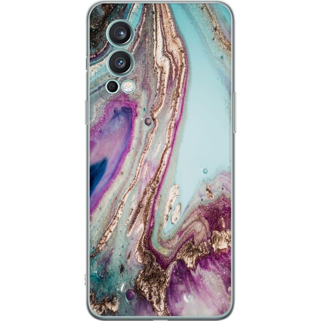 OnePlus Nord 2 5G Transparent Mobilskal Lila marmor