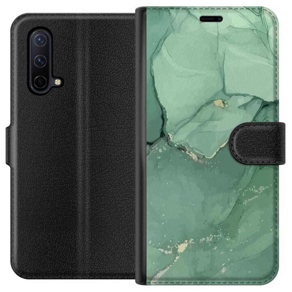 OnePlus Nord CE 5G Svart Plånboksfodral Grön Marmor