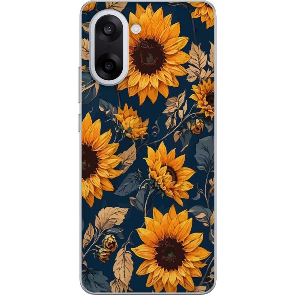 OnePlus Nord CE5 Läpinäkyvä Puhelinkotelo Solrosor