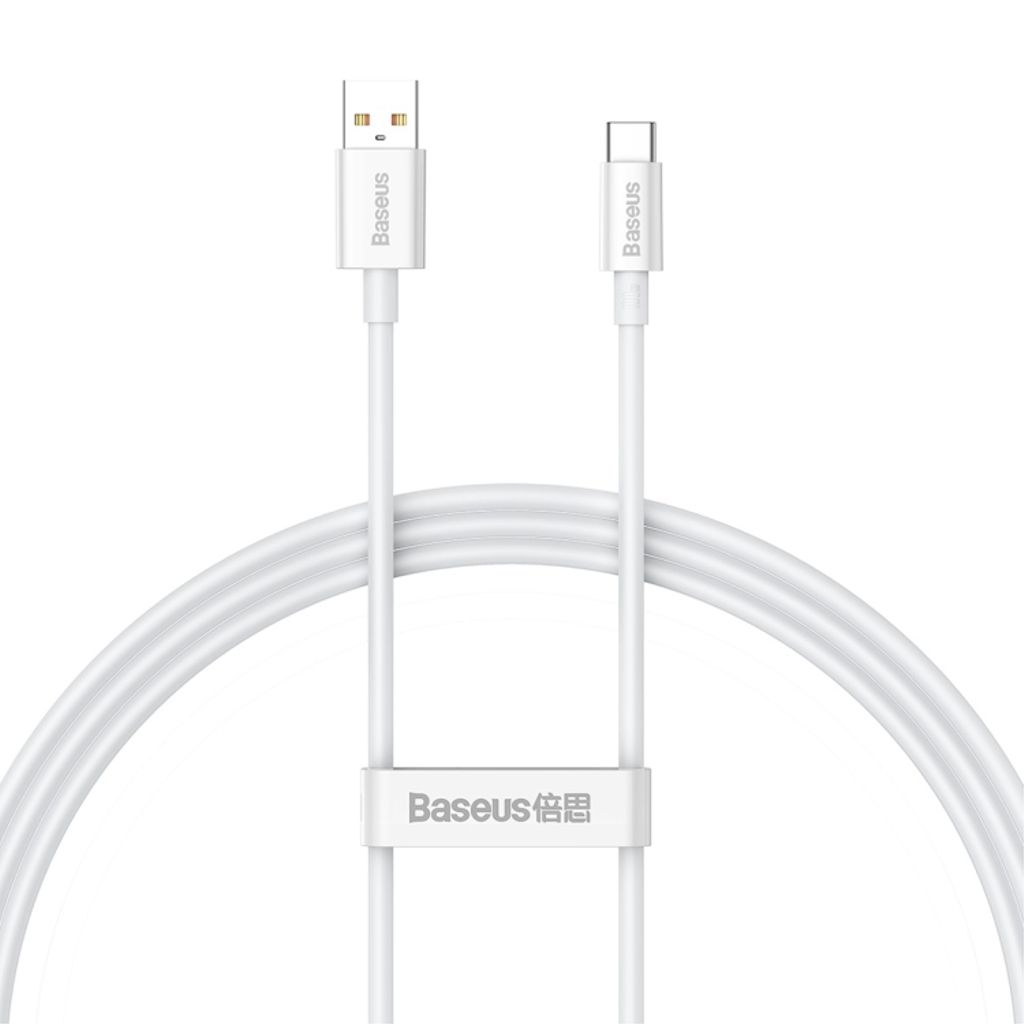 Baseus USB-A–USB-C Pikalatauskaapeli 100 W, 1 m - valkoinen