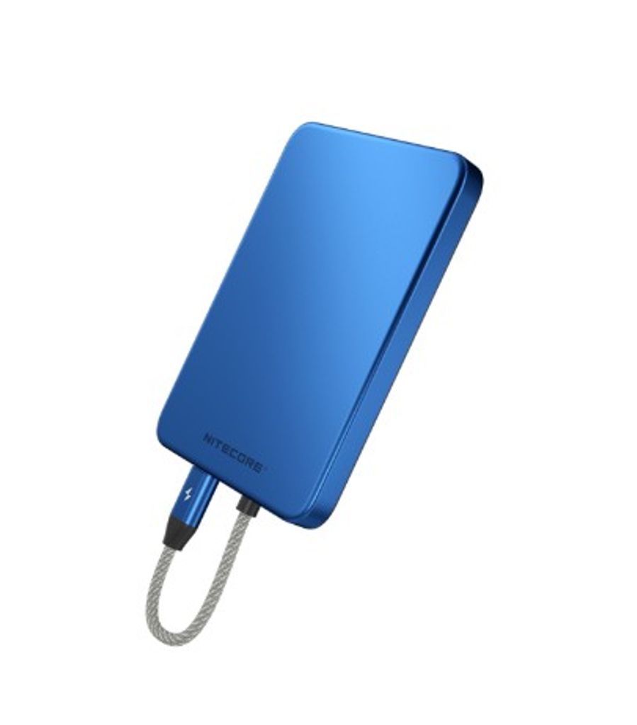 Nitecore POCKET 5 Powerbank 5000mAh Blå med inbyggd USC-C kabel | Laddare - Powerbank | Batteritema