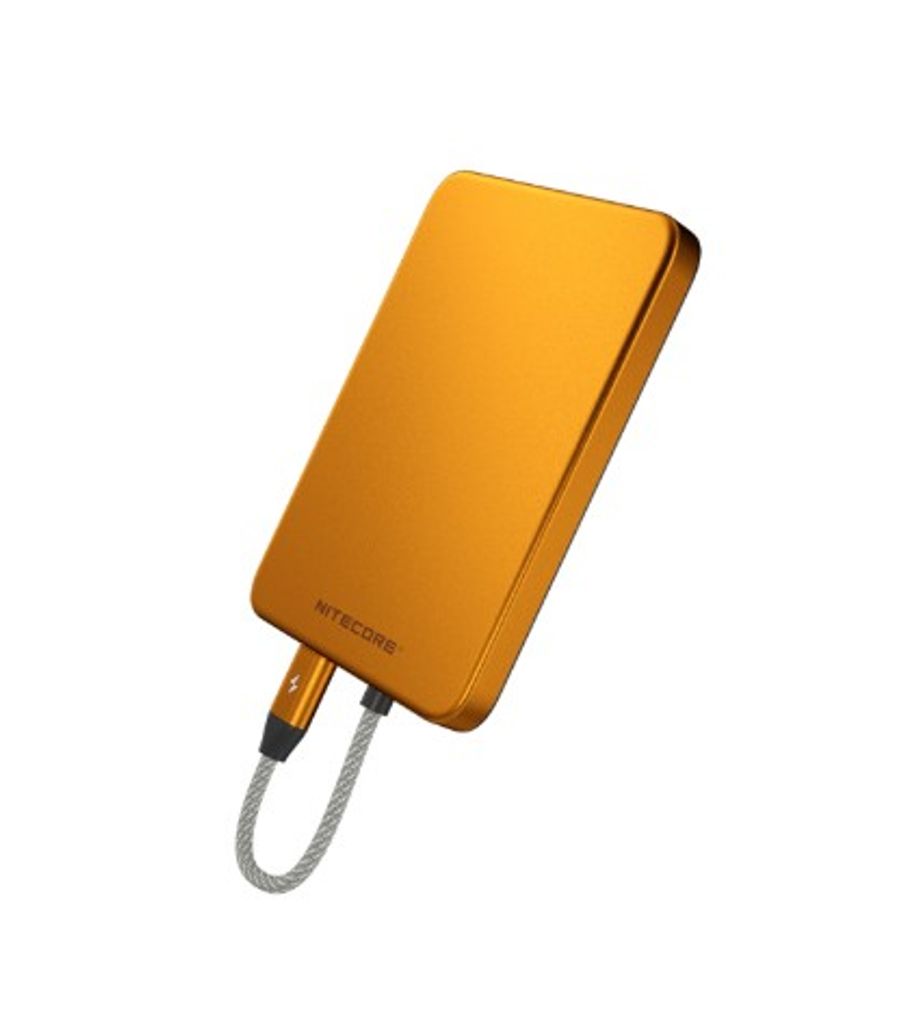Nitecore POCKET 5 Powerbank 5000mAh Orange med inbyggd USC-C kabel