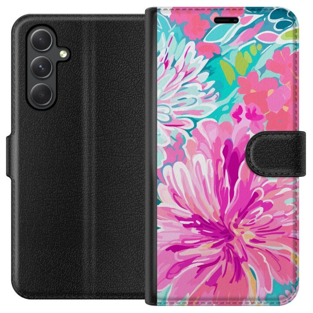 Samsung Galaxy A05s Svart Plånboksfodral Blomsterbukett