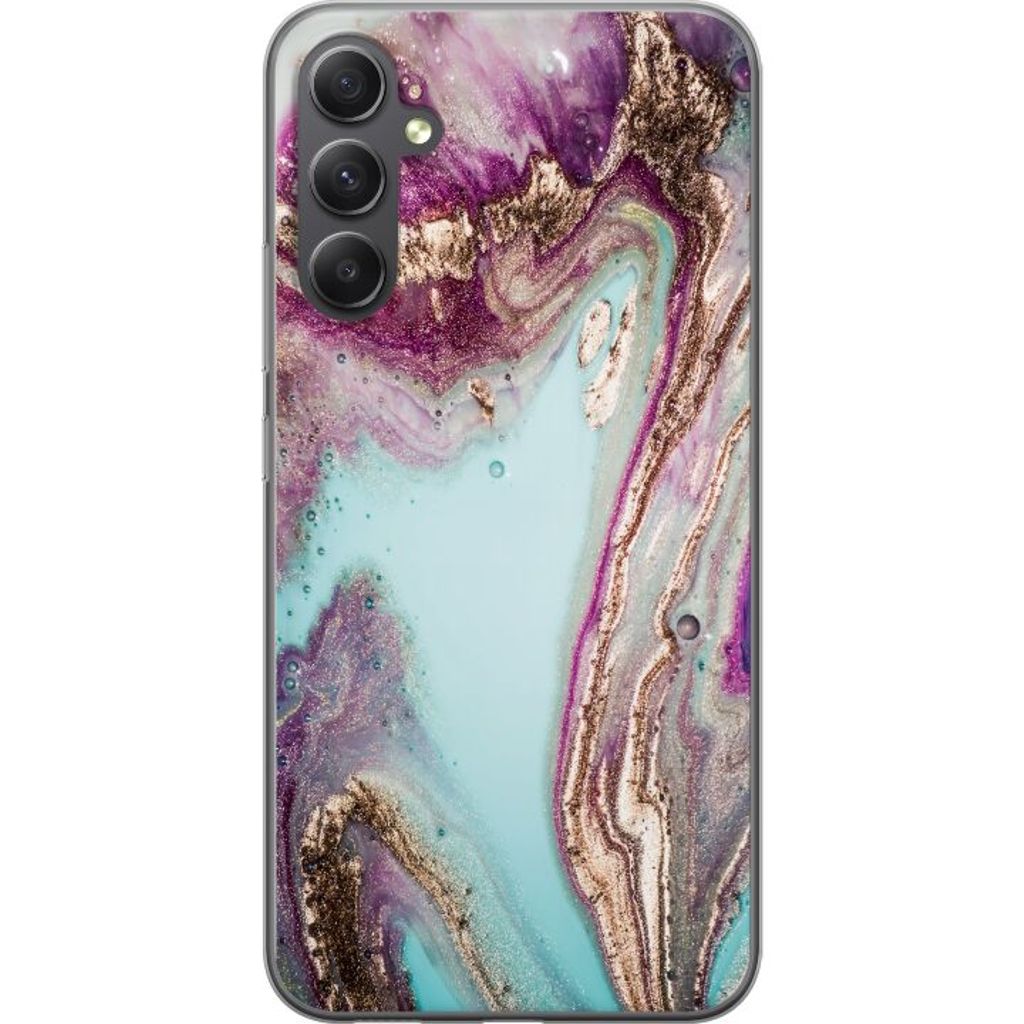 Samsung Galaxy A05s Transparent Mobilskal Lila marmor