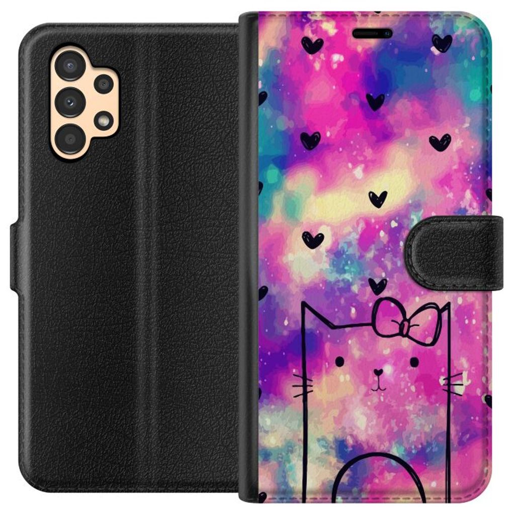 Samsung Galaxy A13 Musta Lompakkokotelo Katt på moln