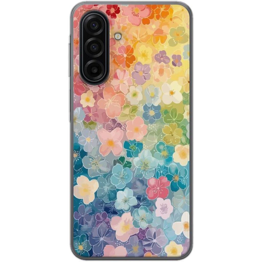 Samsung Galaxy A17 5G Läpinäkyvä Puhelinkotelo Miniatyrblommor