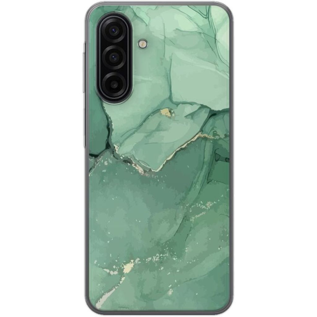 Samsung Galaxy A17 5G Läpinäkyvä Puhelinkotelo Grön Marmor