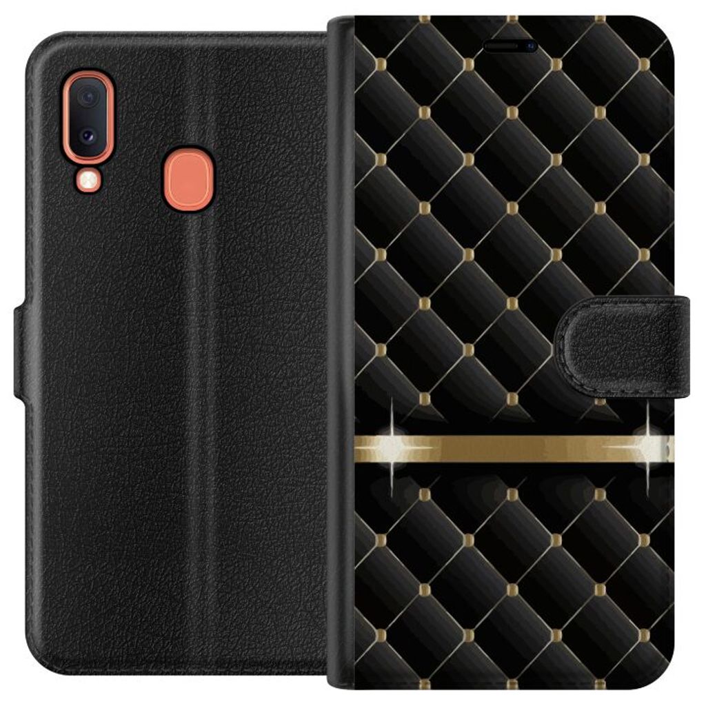 Samsung Galaxy A20e Musta Lompakkokotelo Lyxigt