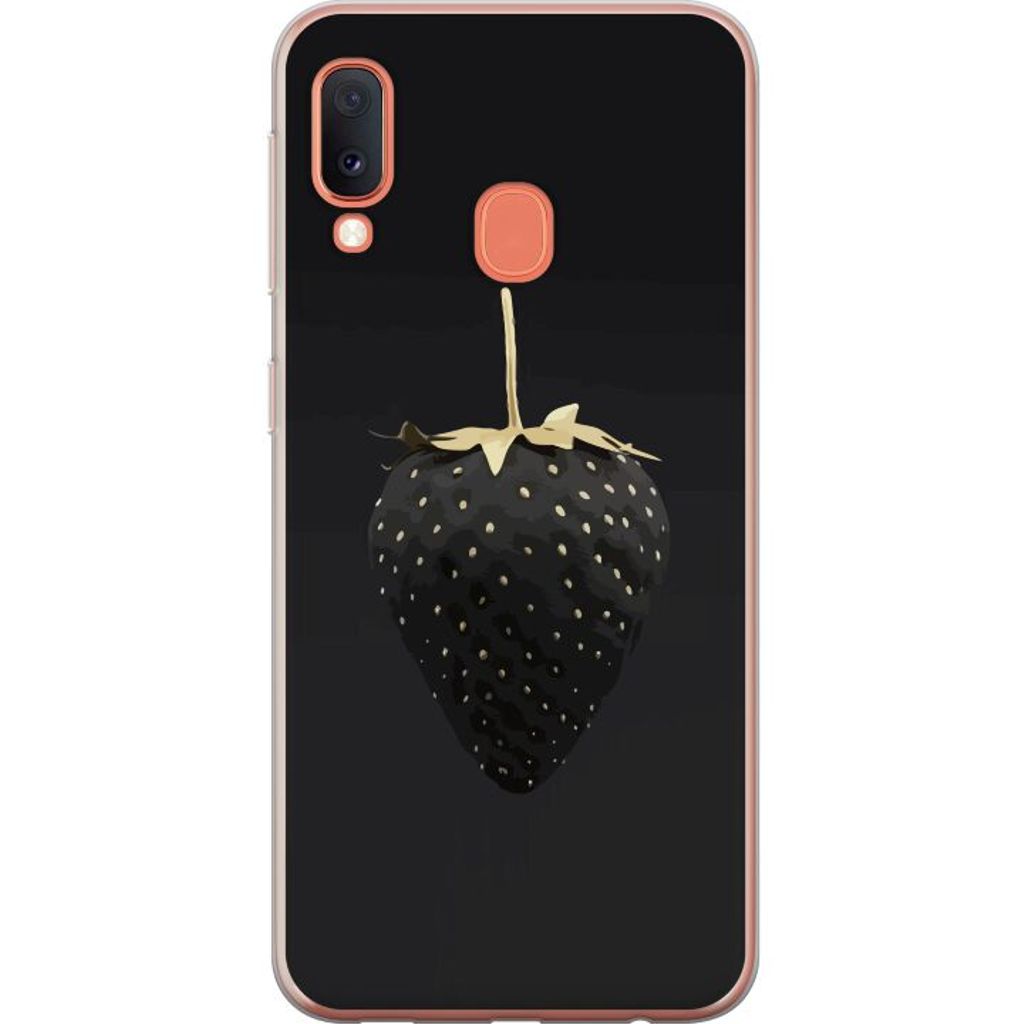 Samsung Galaxy A20e Gjennomsiktig Telefondeksel Exklusiv Jordgubbe