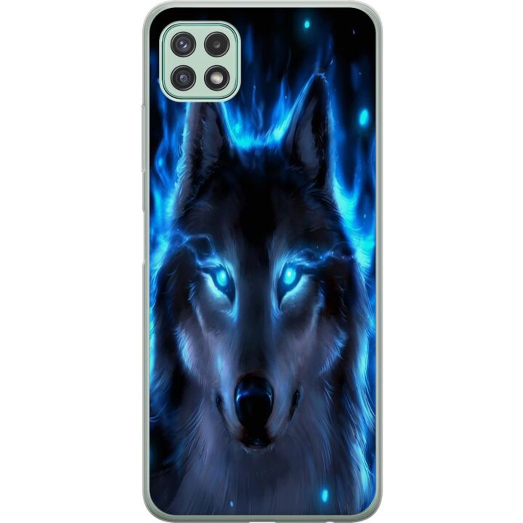 Samsung Galaxy A22 5G Gjennomsiktig Telefondeksel Blå Varg