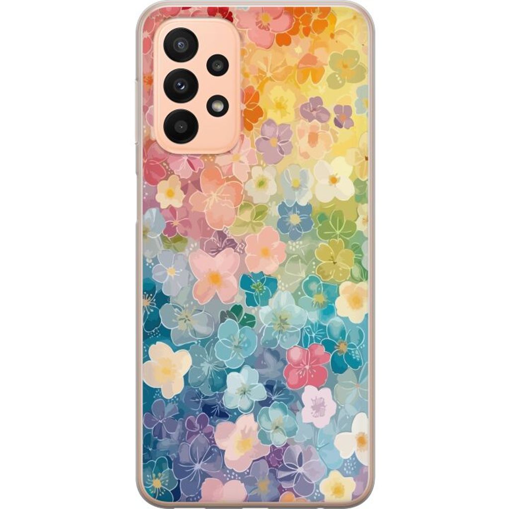 Samsung Galaxy A23 5G Transparent Mobilskal Miniatyrblommor