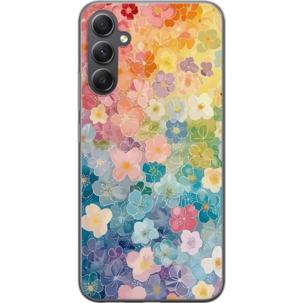 Samsung Galaxy A25 Gjennomsiktig Telefondeksel Miniatyrblommor