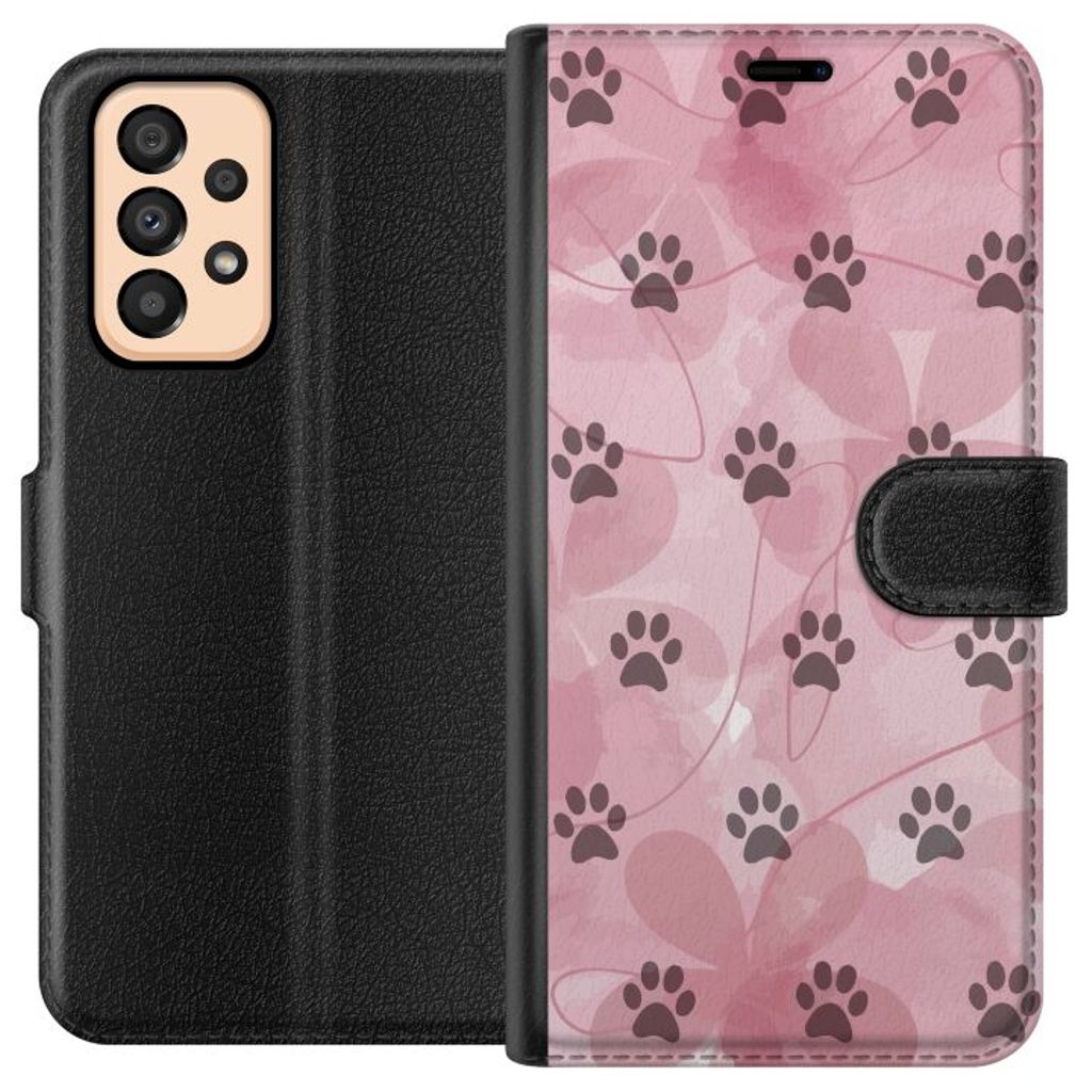 Samsung Galaxy A33 5G Sort Lommebokdeksel Rosa Tassar