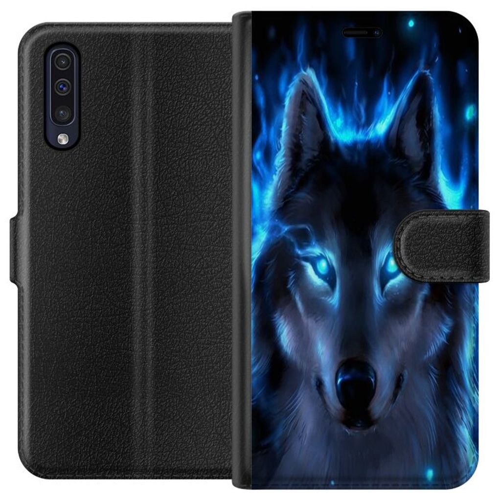 Samsung Galaxy A50 Sort Lommebokdeksel Blå Varg