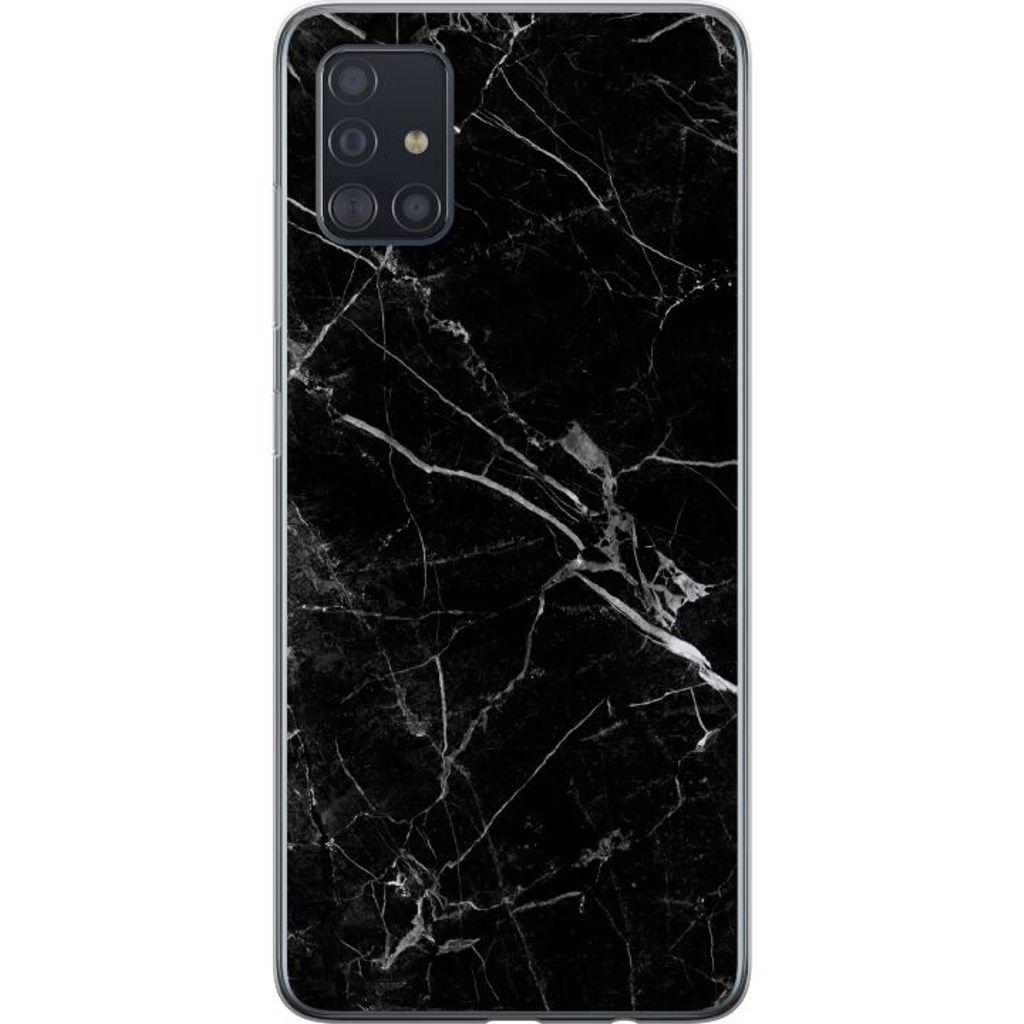 Samsung Galaxy A51 Läpinäkyvä Puhelinkotelo Svart marmor