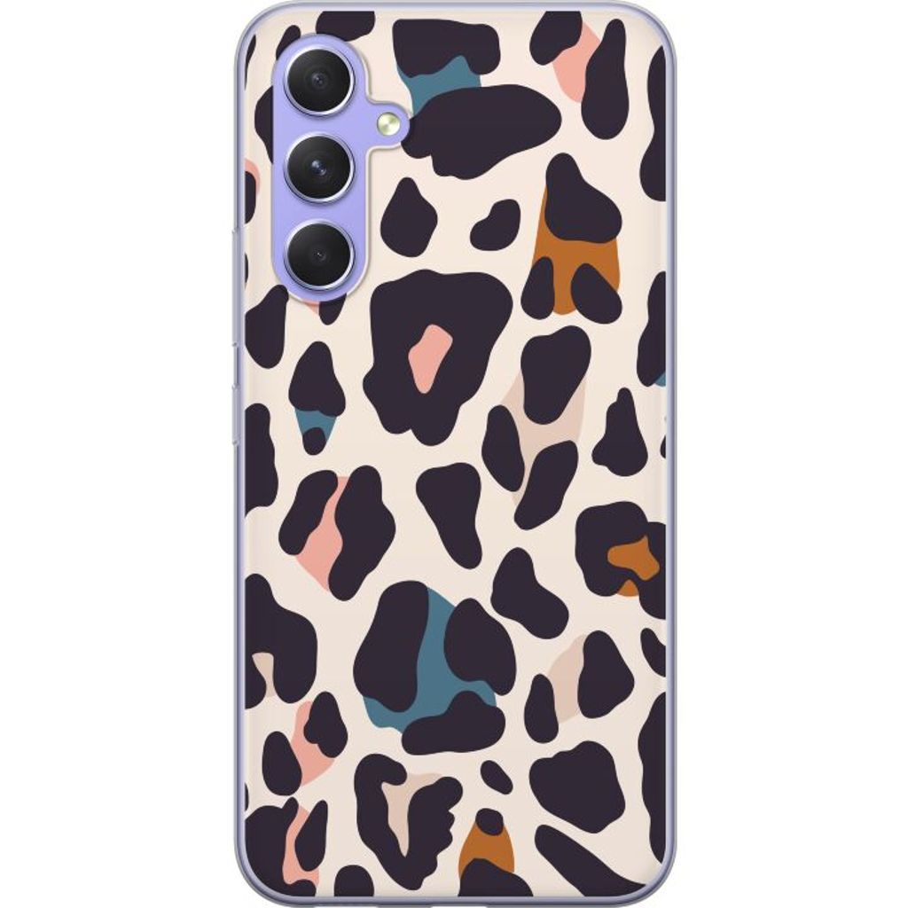 Samsung Galaxy A54 Gjennomsiktig Telefondeksel Leopardmönster