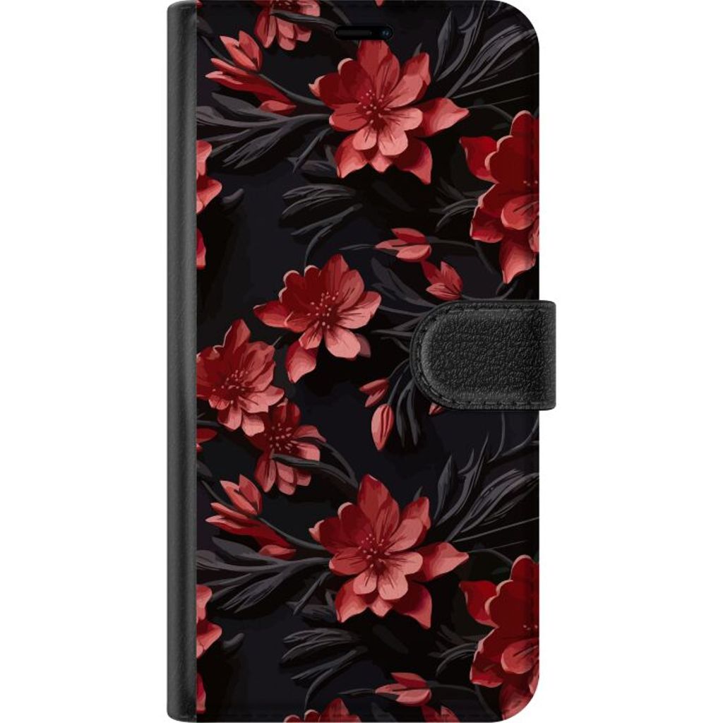 Samsung Galaxy A56 Musta Lompakkokotelo Intensiva blommor