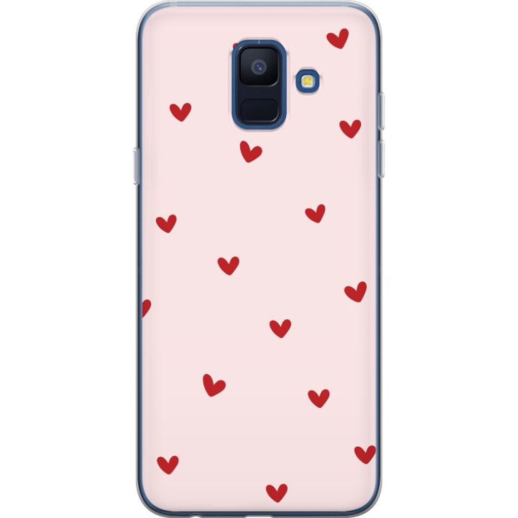 Samsung Galaxy A6 (2018) Transparent Mobilskal Små Hjärtan