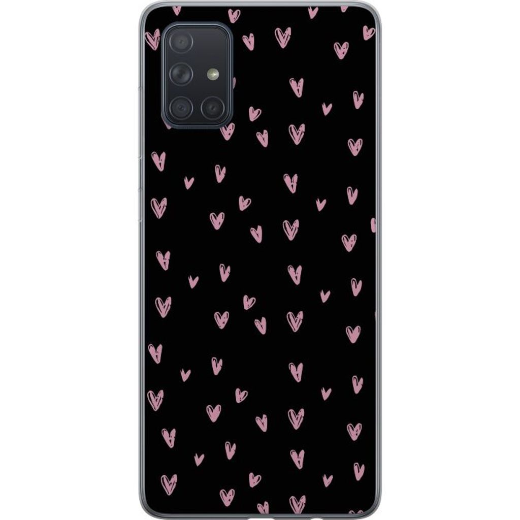Samsung Galaxy A71 Gjennomsiktig Telefondeksel Små Kärleksymboler