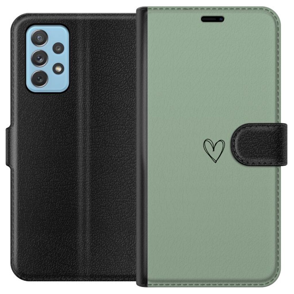 Samsung Galaxy A72 5G Sort Tegnebogsetui Hjärta