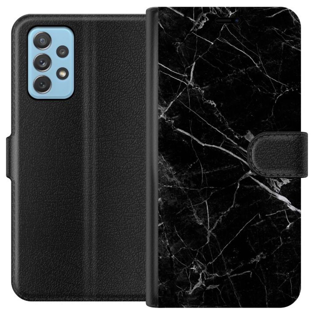 Samsung Galaxy A72 5G Sort Tegnebogsetui Svart marmor