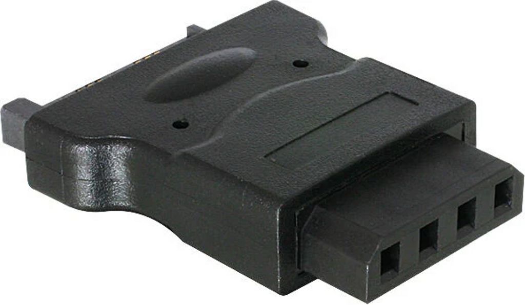Strømadapter 15-pin SATA hann til 4-pin Molex hunn – Svart