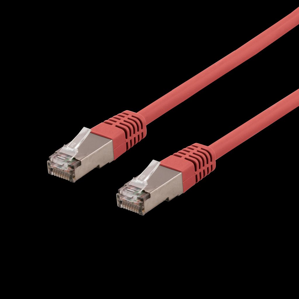 S/FTP Cat6 patchkabel 0,5m röd | Delta-certifierad, LSZH