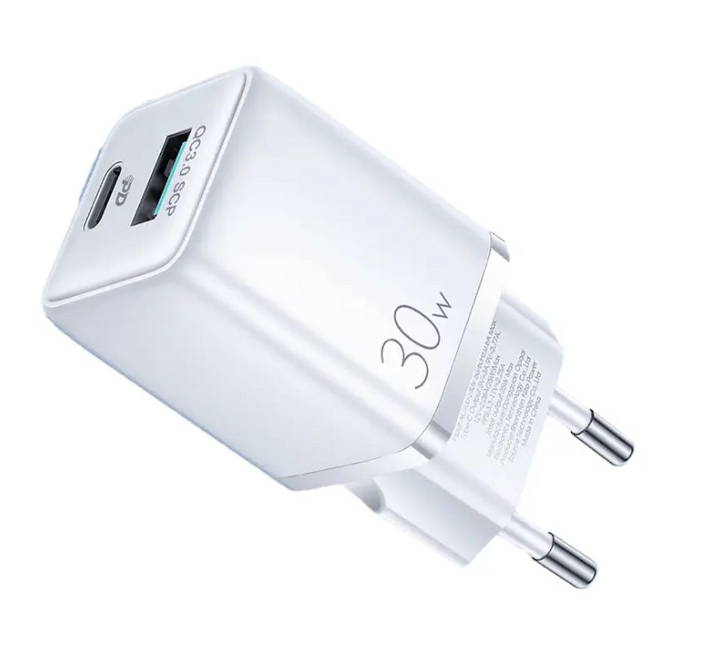 SiGN Mini-Schnellladegerät USB & USB-C, PD & Q.C3.0, 30 W – Weiß