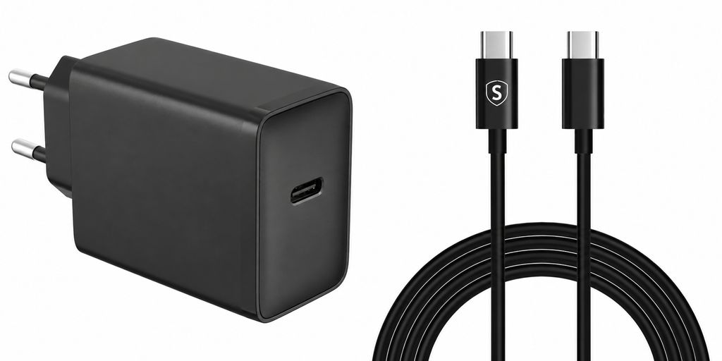 Ekstrem hurtigoplader til Samsung Galaxy S26/S26 Plus/S26/Ultra med USB-C-kabel 45W PD - Sort