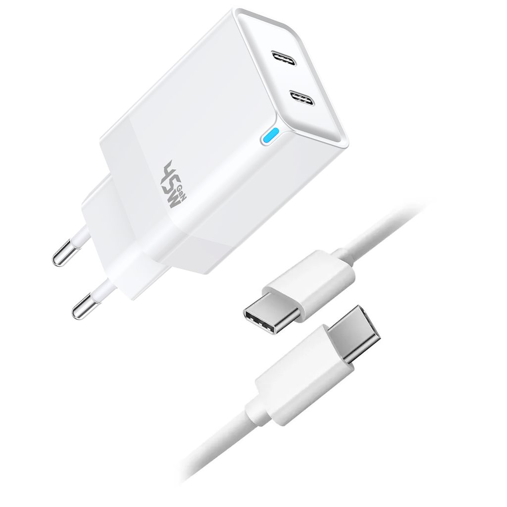 SiGN Snabbladdare till Google Pixel 10 Pro XL USB-C 45W + 2m USB-C Kabel, 3A, 60W – Vit | Laddare - Mobilladdare | Batteritema