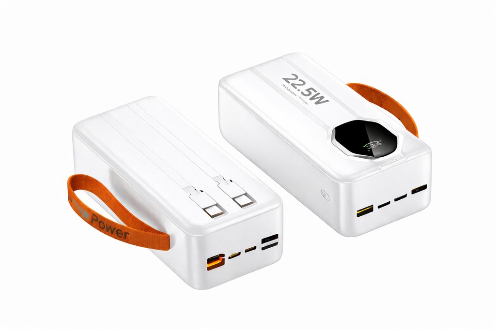 SiGN Powerful Powerbank with Built-in Cables 22.5W, 30000mAh - White