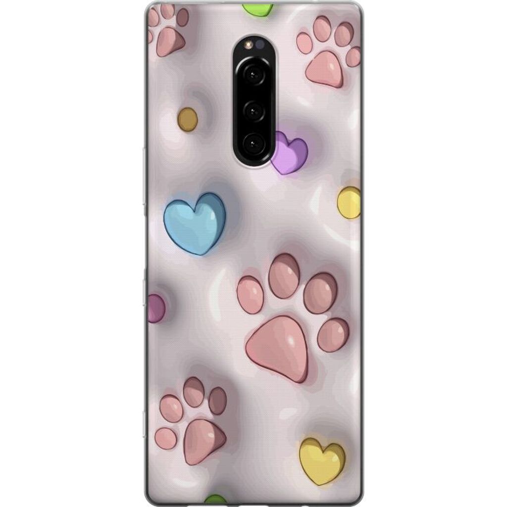 Sony Xperia 1 Transparent Mobilskal Fluffiga Tassar