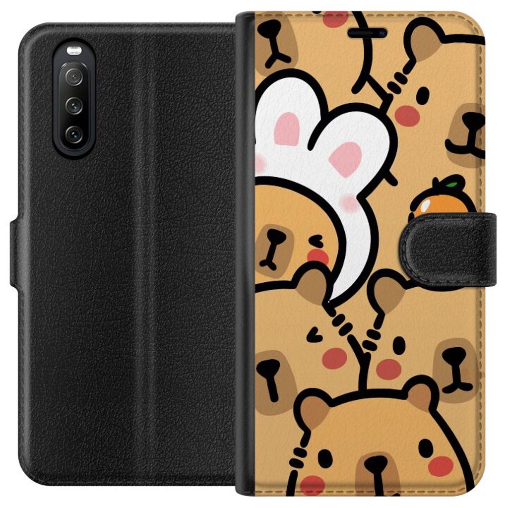 Sony Xperia 10 III Svart Plånboksfodral Kapivara