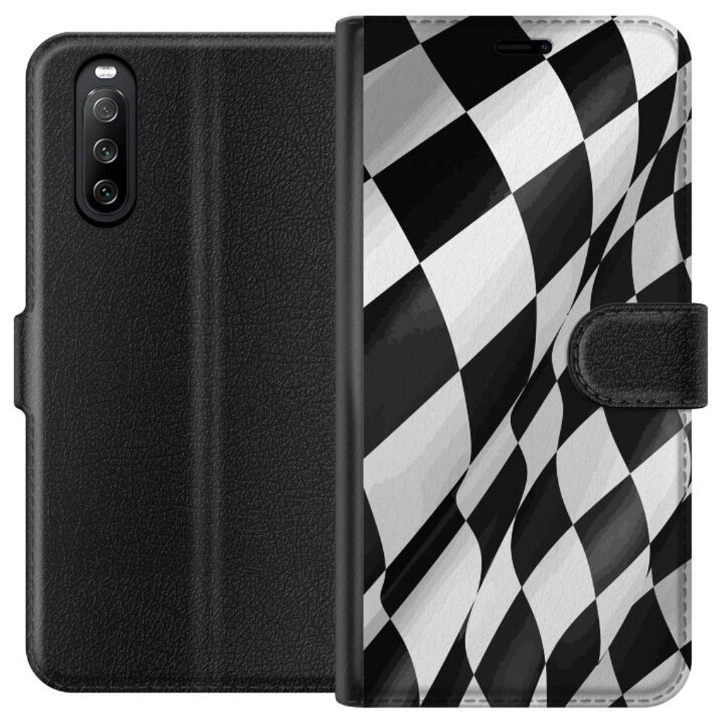 Sony Xperia 10 III Sort Lommebokdeksel Vågor